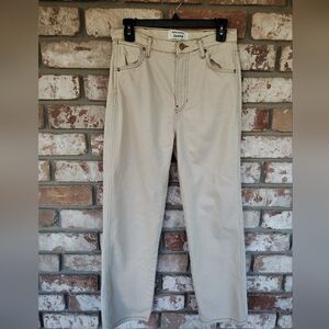 Reformation Women's Almond Cowboy High Rise Straight Jeans Sz 27 Western Rodeo